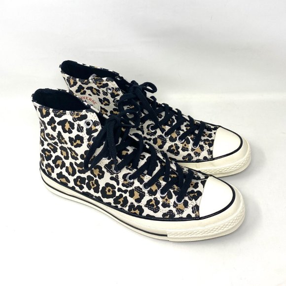 Converse Chuck 70 Hi Leopard Print Black Canvas Black Men's Size Sneaker 163406C - Picture 6 of 7